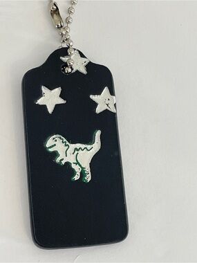 Coach Custom Hand Stamped Rexy and Stars Hang Tag Key Fob Hangtag